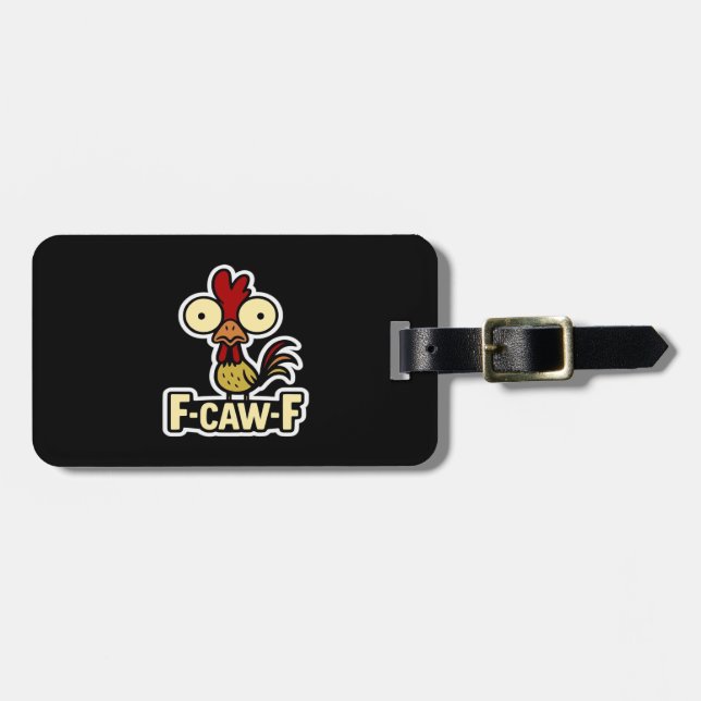 F-Caw-F Classic Vintage Graphic Luggage Tag (Front Horizontal)