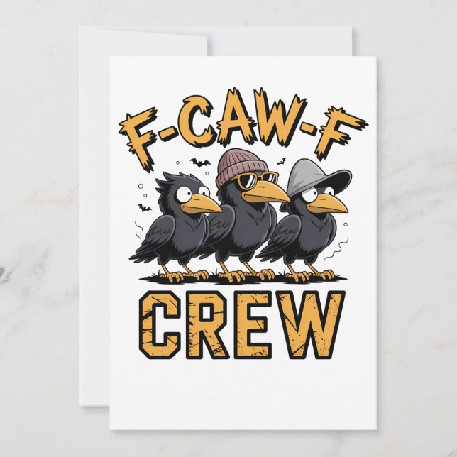 F-Caw-F Crew Funny Matching Cousins Outfit   Card (Front)