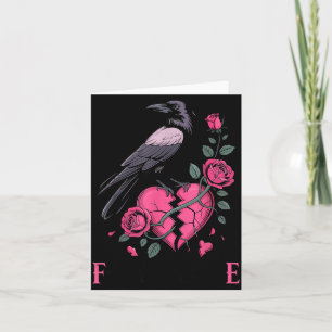 F Caw F Crow Anti Valentine's Day Dark Gothic Brok Card