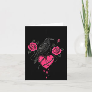 F Caw F Crow Anti Valentine's Day Dark Gothic Brok Card