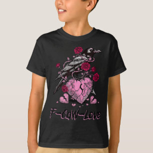 F Caw F Crow Anti Valentine's Day Dark Gothic Brok T-Shirt