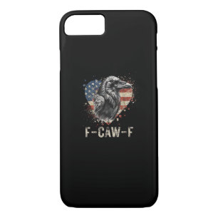 F-Caw-F Crow Bird Heart USA Flag Vintage iPhone 8/7 Case