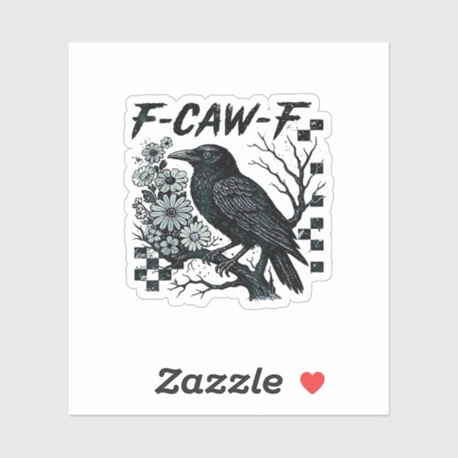 F-Caw-F Crow Bird Retro Classic Sticker (Sheet)