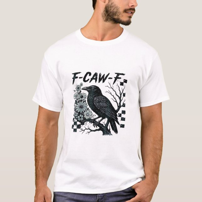 F-Caw-F Crow Bird Retro Classic T-Shirt (Front)