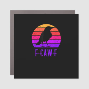 F-Caw-F Crow Bird Retro Sunset Vintage F-Caw-F Car Magnet
