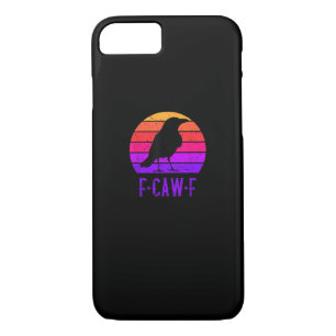 F-Caw-F Crow Bird Retro Sunset Vintage F-Caw-F iPhone 8/7 Case