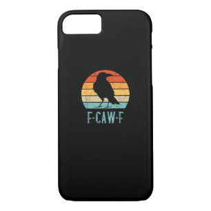 F-Caw-F Crow Bird Retro Sunset Vintage F-Caw-F iPhone 8/7 Case