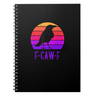 F-Caw-F Crow Bird Retro Sunset Vintage F-Caw-F Notebook