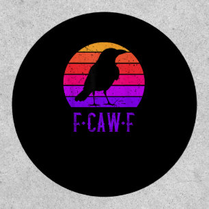 F-Caw-F Crow Bird Retro Sunset Vintage F-Caw-F Patch