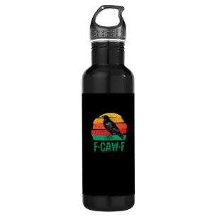 F-Caw-F Crow Bird Retro Sunset Vintage F-Caw-F Tri Stainless Steel Water Bottle