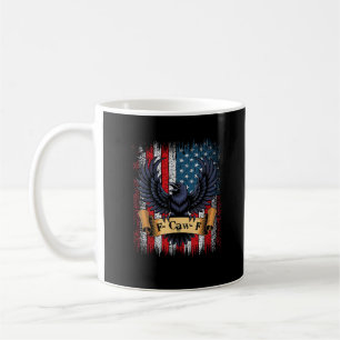 F-Caw-F Crow Bird Retro USA Flag Vintage F-Caw-F Coffee Mug