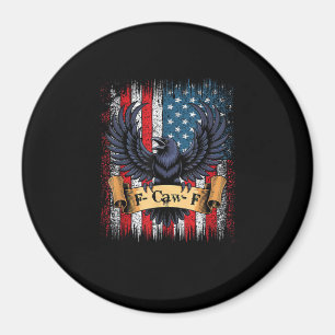 F-Caw-F Crow Bird Retro USA Flag Vintage F-Caw-F Magnet