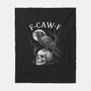 F-Caw-F Crow Bird Retro Vintage Gothic Moon F-Caw- Fleece Blanket