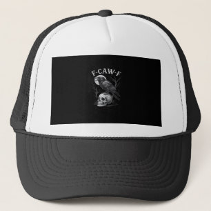 F-Caw-F Crow Bird Retro Vintage Gothic Moon F-Caw- Trucker Hat