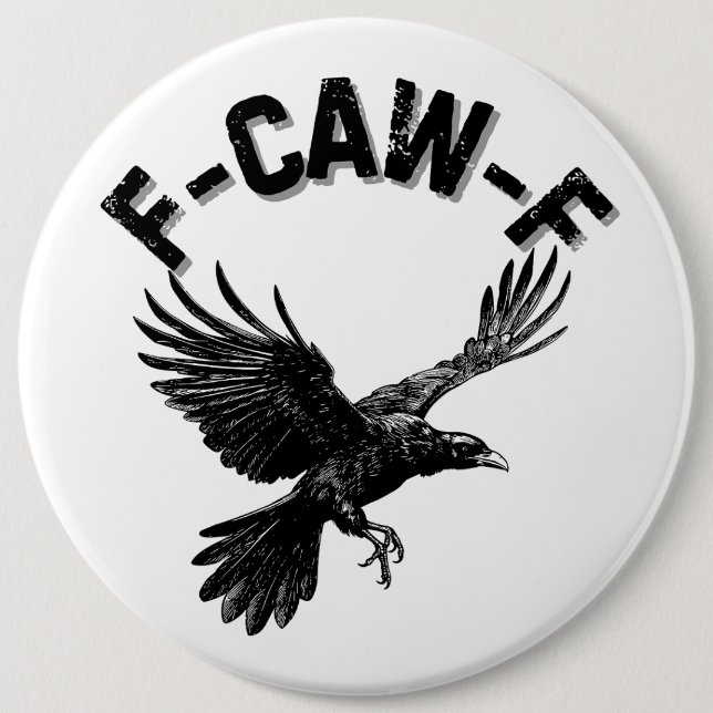F CAW F Crow Button (Front)