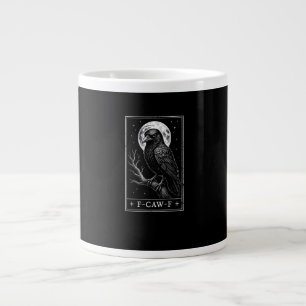 F-Caw-F Crow Card Funny Halloween Vintage Back Giant Coffee Mug