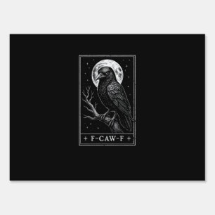 F-Caw-F Crow Card Funny Halloween Vintage Back Sign