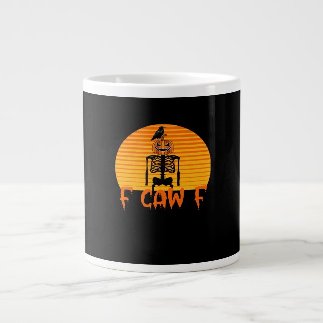 F-Caw-F Crow Classic Aesthetic Casual Giant Coffee Mug (Front)