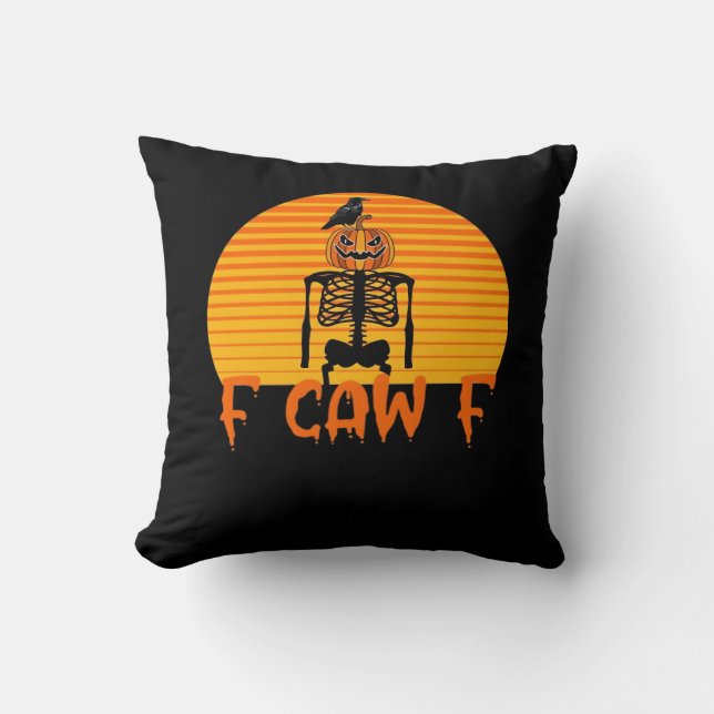 F-Caw-F Crow Classic Aesthetic Casual Throw Pillow (Front)