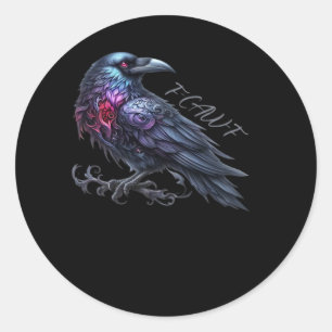 F-Caw-F Crow Classic Retro Style Classic Round Sticker