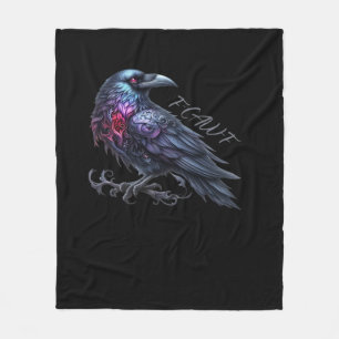 F-Caw-F Crow Classic Retro Style Fleece Blanket