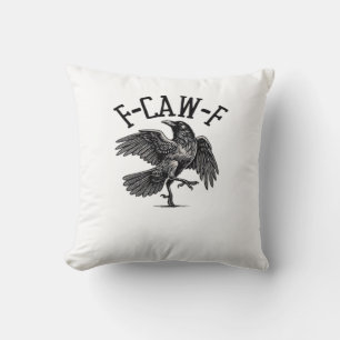 F Caw F Crow Creative Casual Throw Pillow