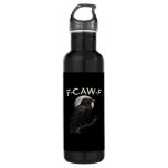 F-Caw-F Crow Funny Crow F-Caw-F Gear Minimal Clean Stainless Steel Water Bottle