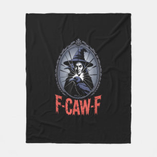 F-Caw-F Crow Funny Gothic Moon Bird Halloween Crea Fleece Blanket