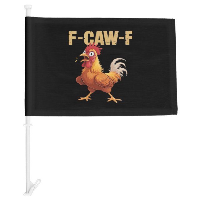 F-Caw-F Crow Gothic Funny Humor Car Flag (Front)