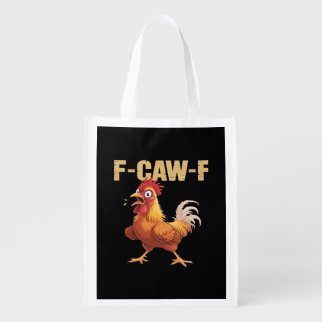 F-Caw-F Crow Gothic Funny Humor Grocery Bag (Front)