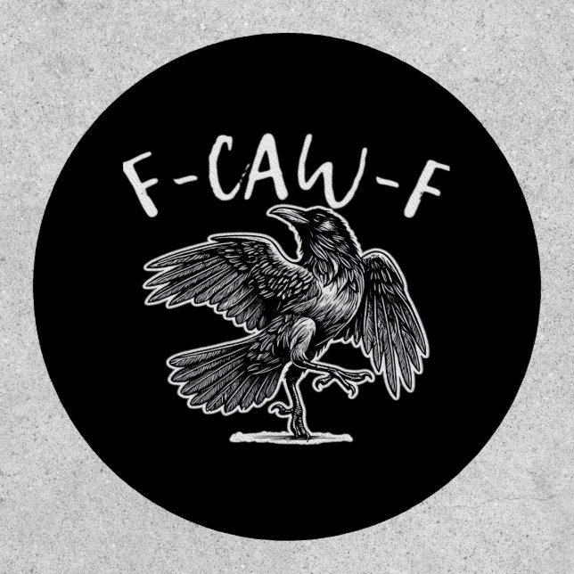 F-Caw-F Crow Gothic Humor Funny Patch (Front)