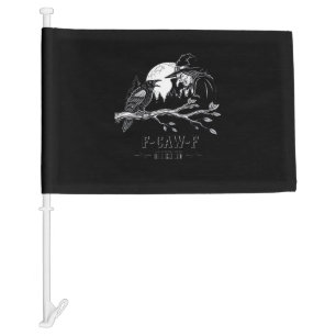 F-Caw-F Crow Halloween Witch F-Caw-F Car Flag