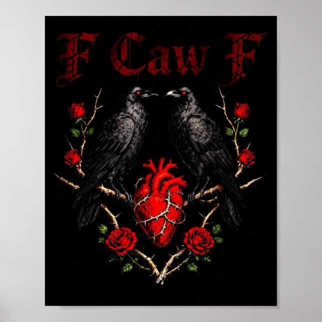 F Caw F Crow Heart Funny Anti Valentine Day Single Poster (Front)