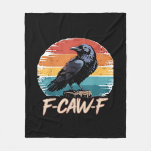F-Caw-F Crow Humor Funny Gothic Retro Classic Fleece Blanket