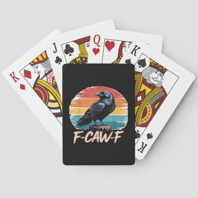 F-Caw-F Crow Humor Funny Gothic Retro Classic Poker Cards (Back)