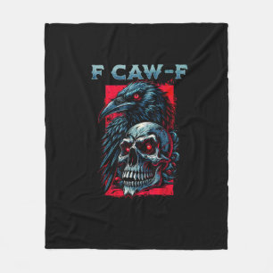 F-Caw-F Crow Humorous Graphic Fleece Blanket