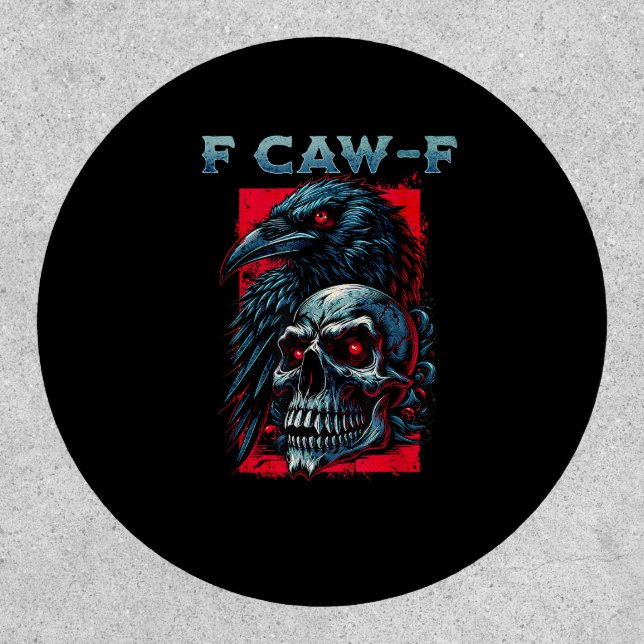 F-Caw-F Crow Humorous Graphic Patch (Front)