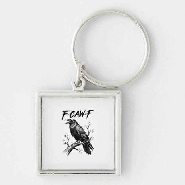 F Caw F Crow Lover Raven Meme Classic Style Keychain (Front)