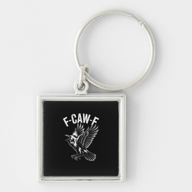 F-Caw-F Crow Retro Classic Keychain (Front)