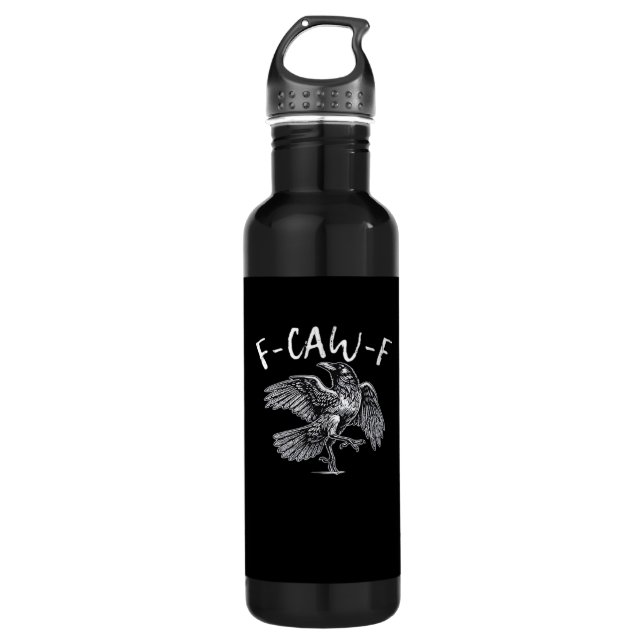 F-Caw-F Crow Retro Classic Stainless Steel Water Bottle (Front)