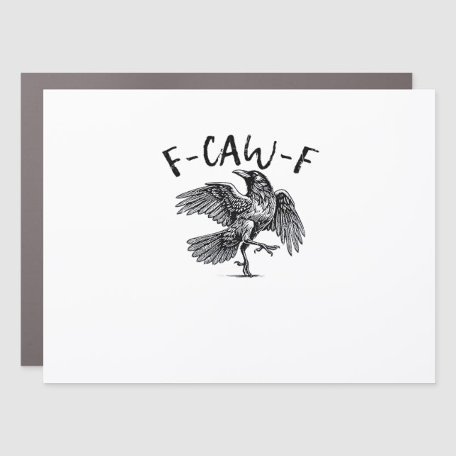 F Caw F Crow Retro Classic Style Car Magnet (Front)