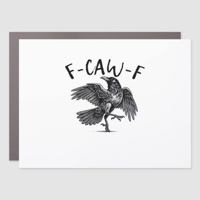 F Caw F Crow Retro Classic Style Car Magnet (Front)