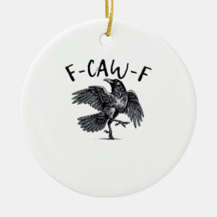 F Caw F Crow Retro Classic Style Ceramic Ornament