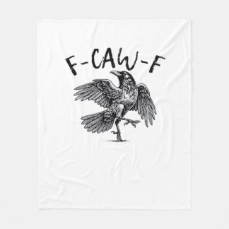 F Caw F Crow Retro Classic Style Fleece Blanket