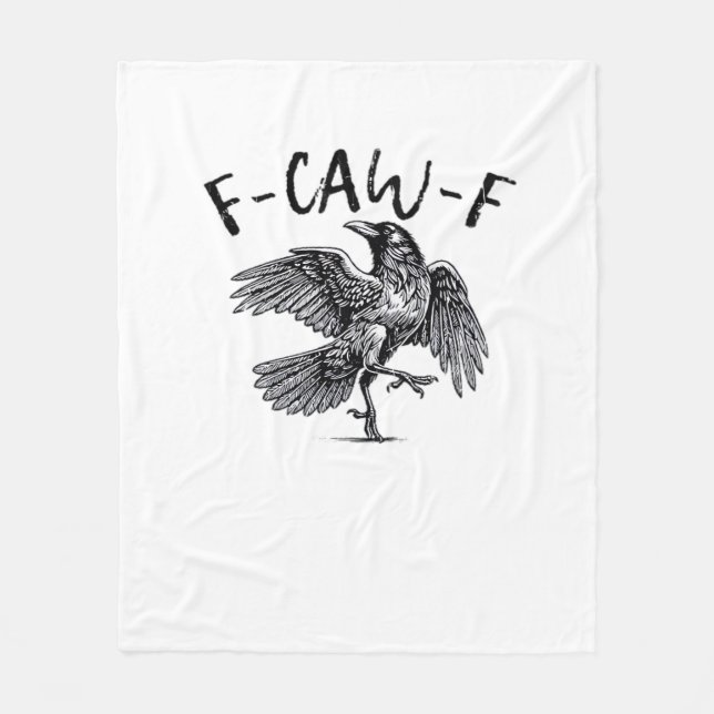 F Caw F Crow Retro Classic Style Fleece Blanket (Front)