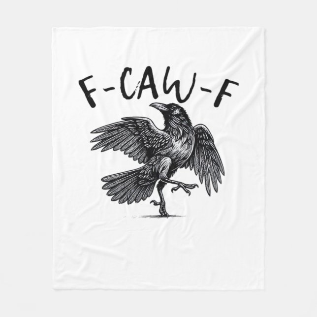 F Caw F Crow Retro Classic Style Fleece Blanket (Front)