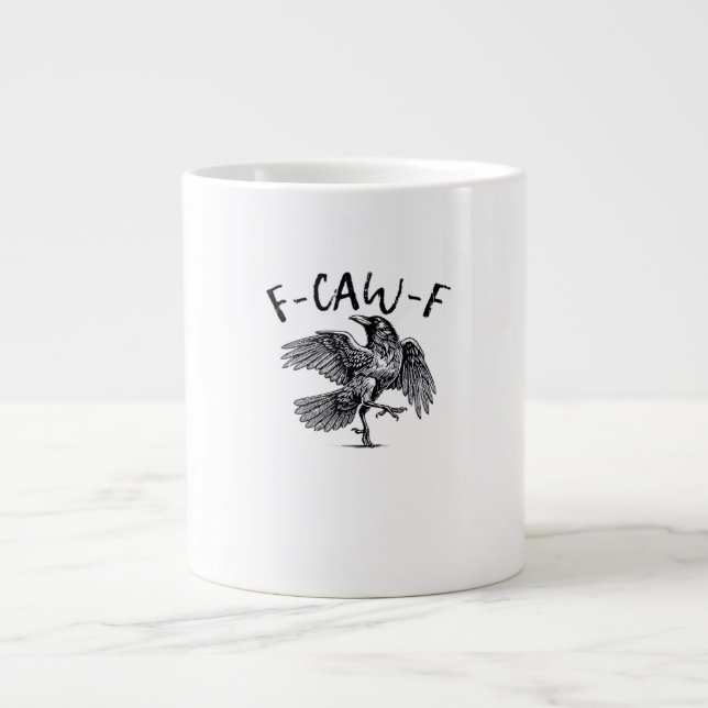 F Caw F Crow Retro Classic Style Giant Coffee Mug (Front)
