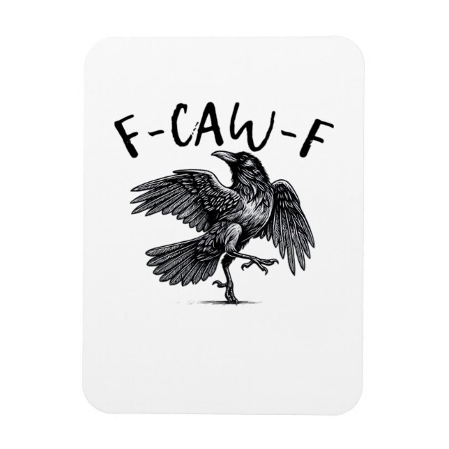 F Caw F Crow Retro Classic Style Magnet (Vertical)