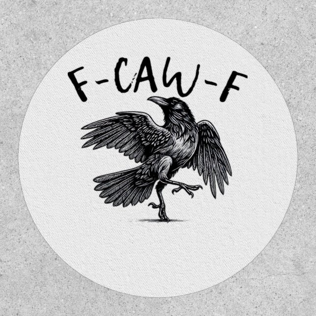 F Caw F Crow Retro Classic Style Patch (Front)