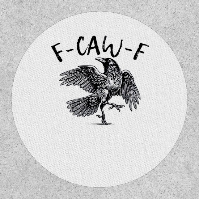 F Caw F Crow Retro Classic Style Patch (Front)